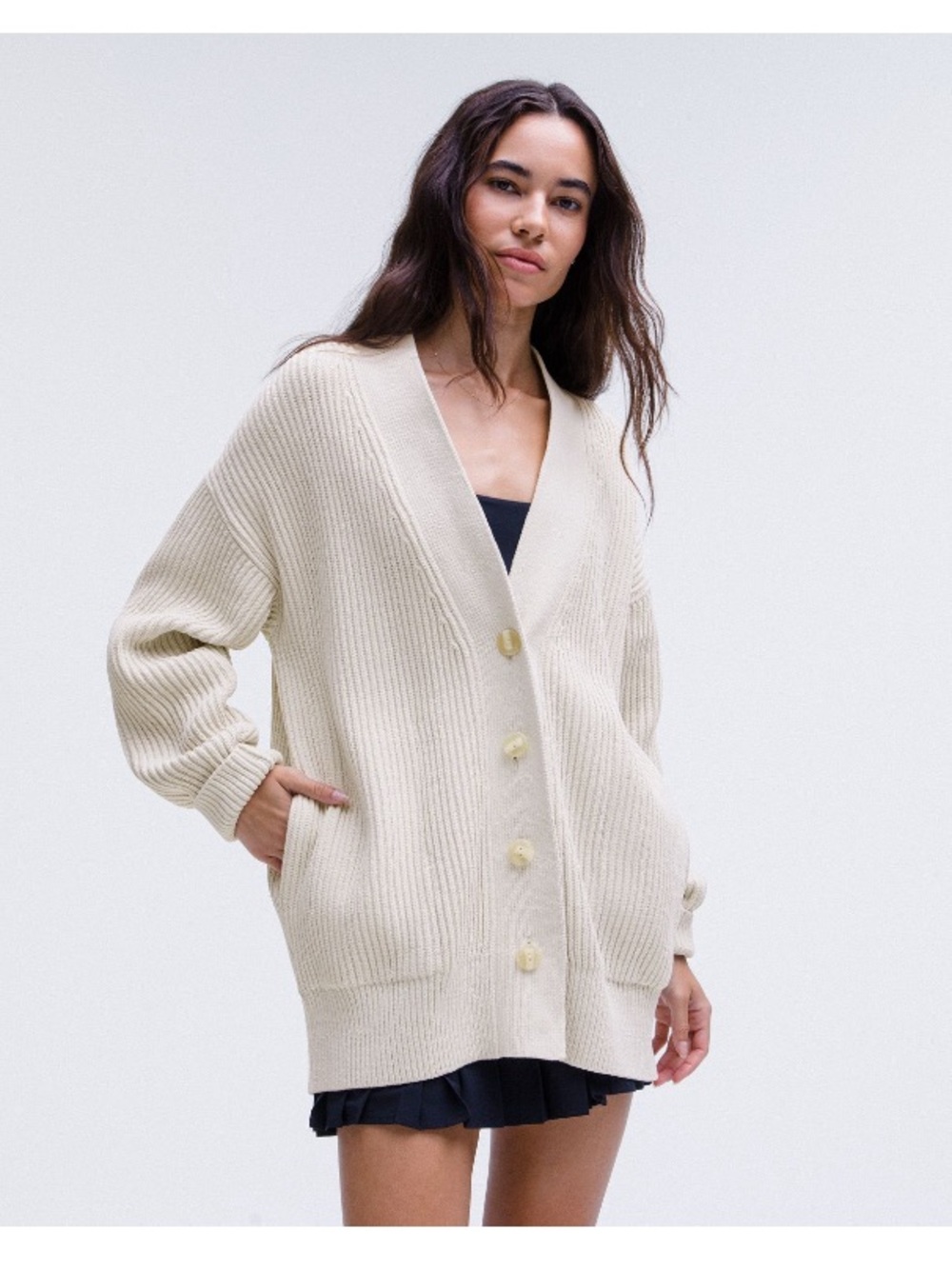 Lululemon Knit Button-Front Cardigan Bone Size M